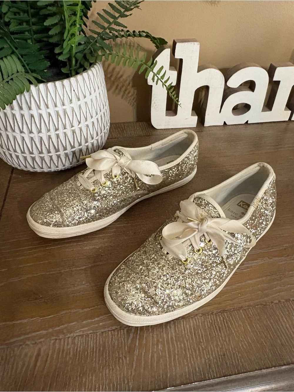 Keds X Kate Spade New York Champion Glitter Sneakers Size 6